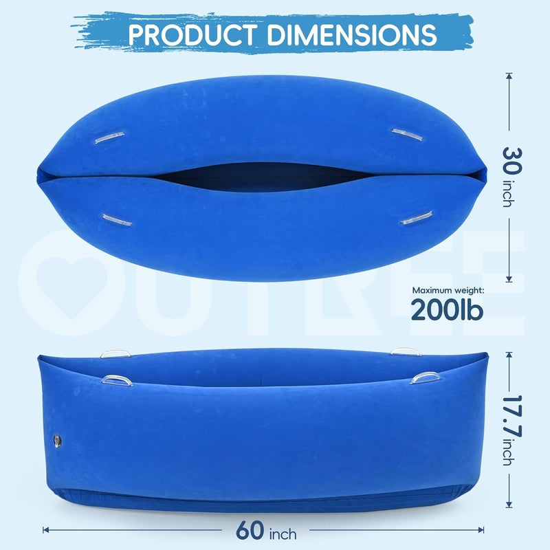 OUTREE Upgraded Sensory Chair for Kids — 60" Sensory Pod Inflatable Peapod for Children, Includes Electric Air Pump,Sensory Toys Giftfor Kids with Autism,Blue - Image 5